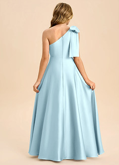 Azazie Penguin Junior Jurk van Stretch Satijn met A-Lijn Boog Wolkenblauw image2