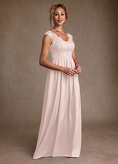 Azazie Amethyst Mother of the Bride Dresses Blushing Pink A-Line Lace Dress image5