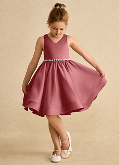 Azazie Julietta Robe Demoiselle D'honneur Fillette Robe Princesse en Tulle Convertible Antique Rose image4