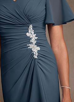 Azazie Suffolk Mother of the Bride Dresses Neptune A-Line Pleated Chiffon Dress image5