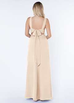 Azazie Christiana Bridesmaid Dresses White Alabaster A-Line V-Neck Pleated Chiffon Dress image2