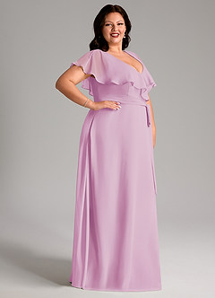 Azazie Lainey Bridesmaid Dresses Candy Pink A-Line with Pockets Chiffon Dress image5