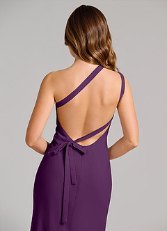 Azazie Monroe Bridesmaid Dresses Grape Sheath One Shoulder Chiffon Dress image6