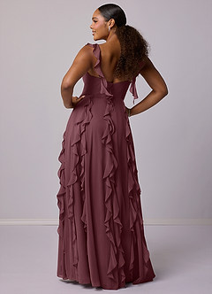 Barbie ♥ Azazie Bridesmaid Dresses Sangria A-Line with Pockets Chiffon Dress image8