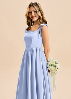 Azazie Delia Junior Abito A-Line in Chiffon Fiocco Ghiaccio image7