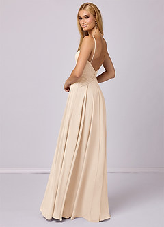 Barbie ♥ Azazie Brautjungfernkleider A-Linie Chiffon Kleid Alabaster Weiß image4