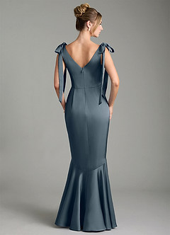 Azazie Alena Robes de demoiselle d'honneur Robe Sirène en Satin extensible Plissée Violet Crépusculaire image2