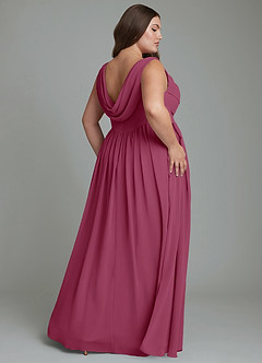 Azazie Novi Bridesmaid Dresses Mulberry A-Line Pleated Chiffon Dress image8