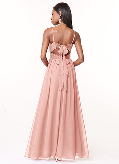 Azazie Zeya Bridesmaid Dresses Rosette A-Line V-Neck Pleated Chiffon Dress image3