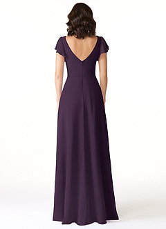 Azazie Omari Bridesmaid Dresses Plum A-Line Chiffon Dress image2
