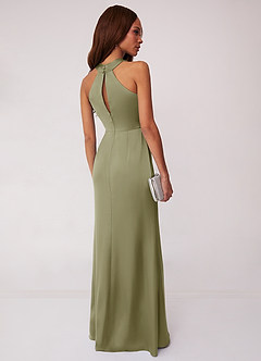 Barbie ♥ Azazie Bridesmaid Dresses Pistachio Sheath Stretch Satin Dress image2