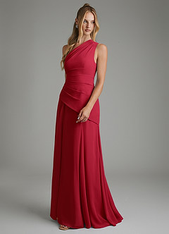 Azazie Holly Bridesmaid Dresses Scarlet A-Line Corset Chiffon Dress image5