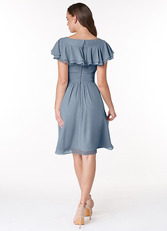 Azazie Hadley Final Sale A-Line Pleated Chiffon Knee-Length Dress image2