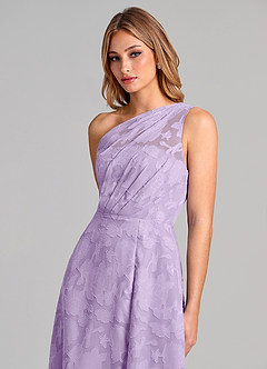 Azazie Phaedra Brautjungfernkleider A-Linie One-Shoulder Blumen-Burnout Kleid Flieder image7