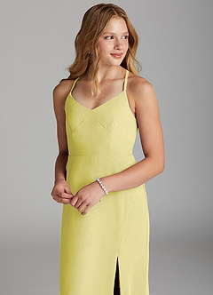 Azazie Becca Junior Robe Sirène en Mousseline de soie Sorbet Citron image3