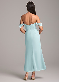 Azazie Saige Bridesmaid Dresses Mist Sheath Off the Shoulder Chiffon Convertible Dress image5