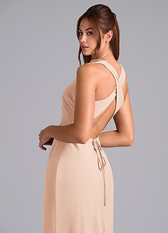 Azazie Evadne Brautjungfernkleider Etui Plissee Chiffon Kleid Englisches Rosa image7