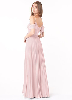 Azazie Lyney Jurken voor bruidsmeisjes Jurk van Chiffon met A-Lijn Off the Shoulder Blozend Roze image4