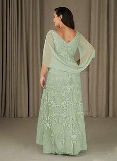 Azazie Ferris Mother of the Bride Dresses Dusty Sage Sheath V-Neck Chiffon Dress image8