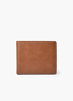 front Cartera plegable de cuero con bloqueo RFID para hombre