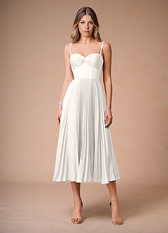 Léna White Pleated Midi Dress image3
