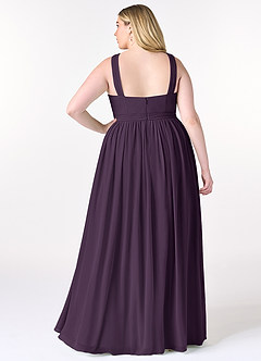 Azazie Elvira Bridesmaid Dresses Plum A-Line Pleated Chiffon Dress image8