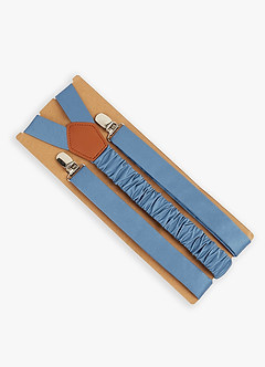 front Matching Matte Satin Bow Tie & Suspenders Set