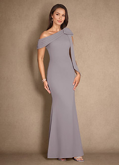 Azazie Myers vestidos de madre de la novia Vestido de Atardecer de Crepé elástico de Sirena con Plisado image3