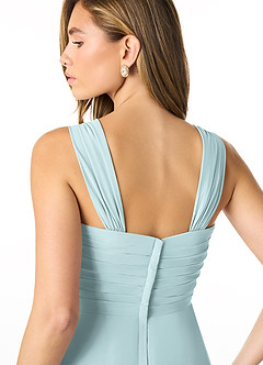 Azazie Kaitlynn Bridesmaid Dresses Mist Empire Ruched Chiffon Convertible Dress image7