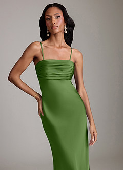 Azazie Saylor Brudtärnklänningar Klä av Sjöjungfru i Stretch Satin Axelbandslös Basilika image3