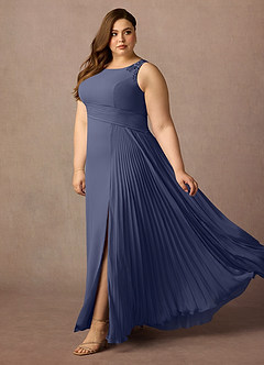 Azazie Galvan Abiti per la Madre della Sposa Abito A-Line in Chiffon Lustrini Stormy image8