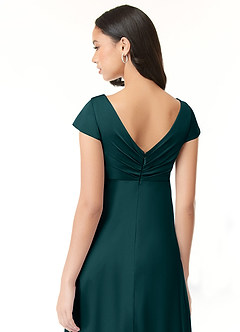 Azazie Allessia Maternity Bridesmaid Dresses A-Line Pleated Stretch Satin Floor-Length Dress image7