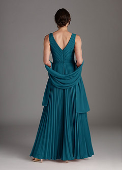 Azazie Kris Mother of the Bride Dresses Ink Blue A-Line Sequins Chiffon Dress image4