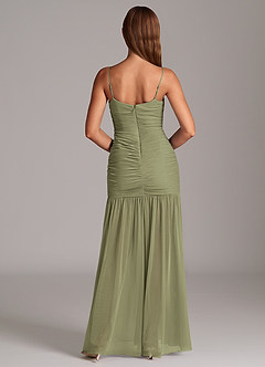 Azazie Aimie Bridesmaid Dresses Pistachio Mermaid Mesh Dress image6