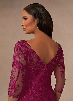 Azazie Fanny Mother of the Bride Dresses Burgundy Mermaid Lace Dress image4
