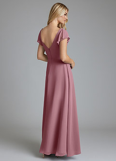 Azazie Omari Bridesmaid Dresses Vintage Mauve A-Line Chiffon Dress image2
