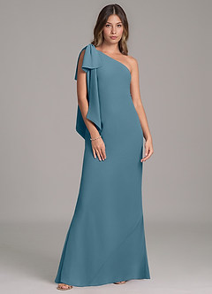 Azazie Capri Bridesmaid Dresses Bermuda A-Line One Shoulder Chiffon Dress image6