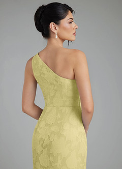 Azazie Akilah Robes à essayer chez vous Robe Sirène en Blumen-Burnout Asymétrique Sorbet Citron image7