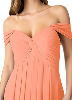 Azazie Kaitlynn Bridesmaid Dresses Sunset Empire Ruched Chiffon Convertible Dress image5