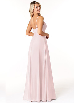 Azazie Moira Bridesmaid Dresses Blushing Pink A-Line Scoop Chiffon Dress image5
