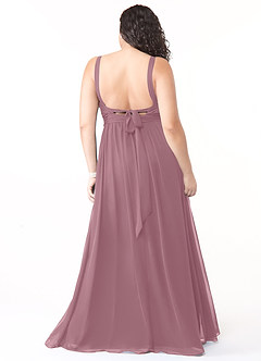 Azazie Aziza Bridesmaid Dresses Vintage Mauve A-Line V-Neck Pleated Chiffon Dress image8