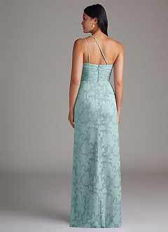 Azazie Eren Jurken voor bruidsmeisjes Jurk van Bloemen Burn-out met Kolom One-Shoulder De Nevel image2