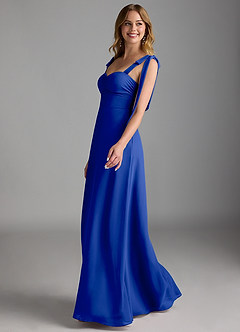 Azazie Lizet Bridesmaid Dresses Royal Blue A-Line Sweetheart Neckline Chiffon Dress image4