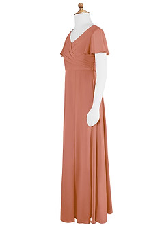 Azazie Induh Junior MAI TAI A-Line Ruched Chiffon Dress image8