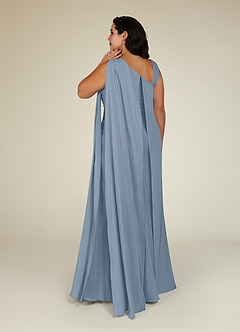 Azazie Franchesca Abiti per la Madre della Sposa Abito Sirena in Chiffon Elasticizzato Plissettato Blu Polveroso image10