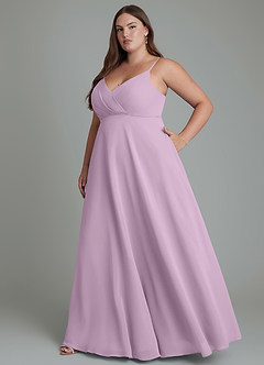 Azazie Amani Bridesmaid Dresses Wisteria A-Line Pleated Chiffon Dress image10