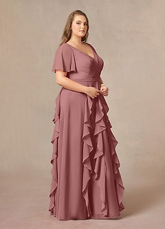 Azazie Watson Mother of the Bride Dresses Desert Rose A-Line V-Neck Chiffon Dress image9