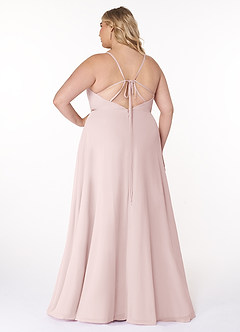 Azazie Everleigh Bridesmaid Dresses Blushing Pink A-Line Sweetheart Pleated Chiffon Dress image9