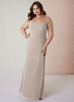 Azazie Tayla Final Sale Frost Sheath Chiffon Dress image6