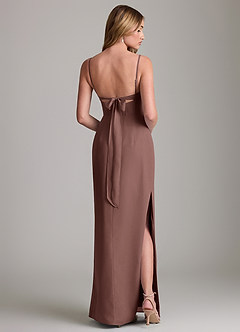 Azazie Mai Vestidos de damas de honor Vestido de Expresado de Gasa de Corte Recto con Plisado image2